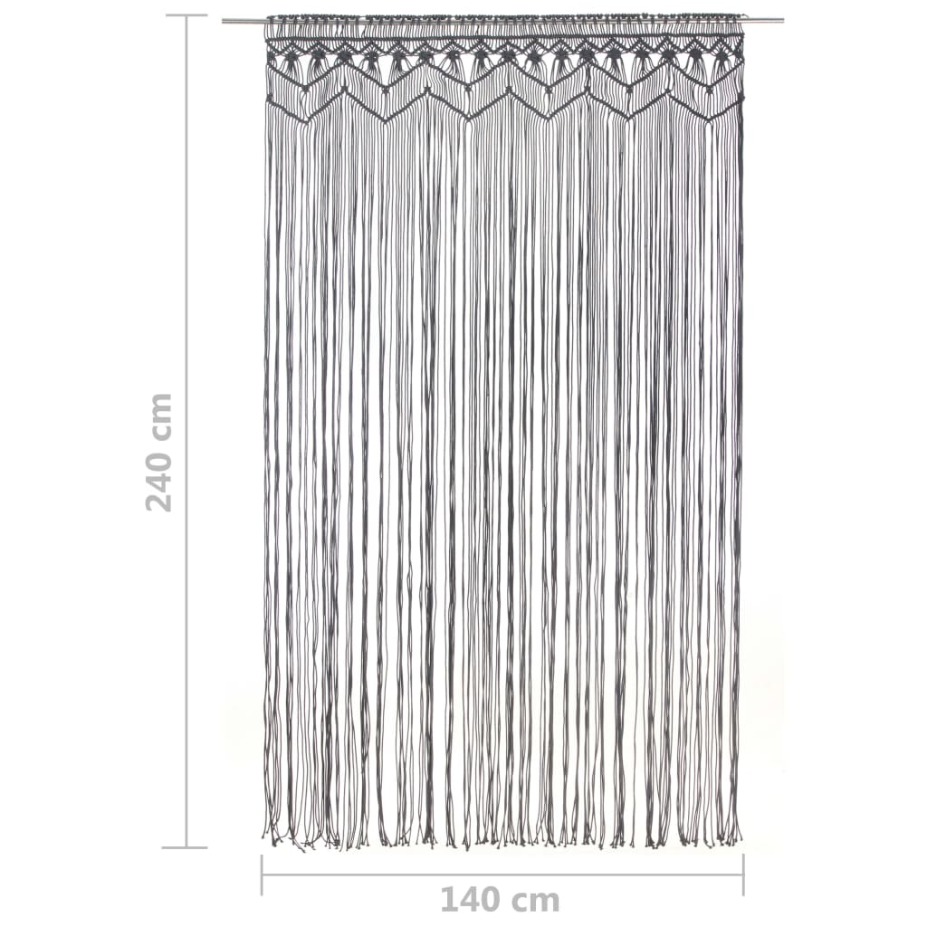 Tenda Macramè Antracite 140x240 cm in Cotone