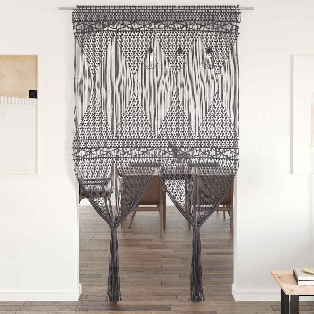 Tenda Macramè Antracite 140x240 cm in Cotone