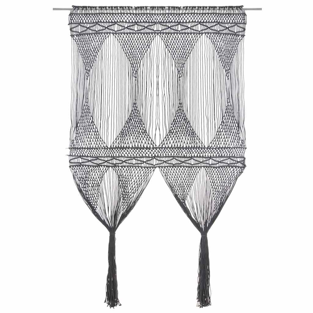 Tenda Macramè Antracite 140x240 cm in Cotone