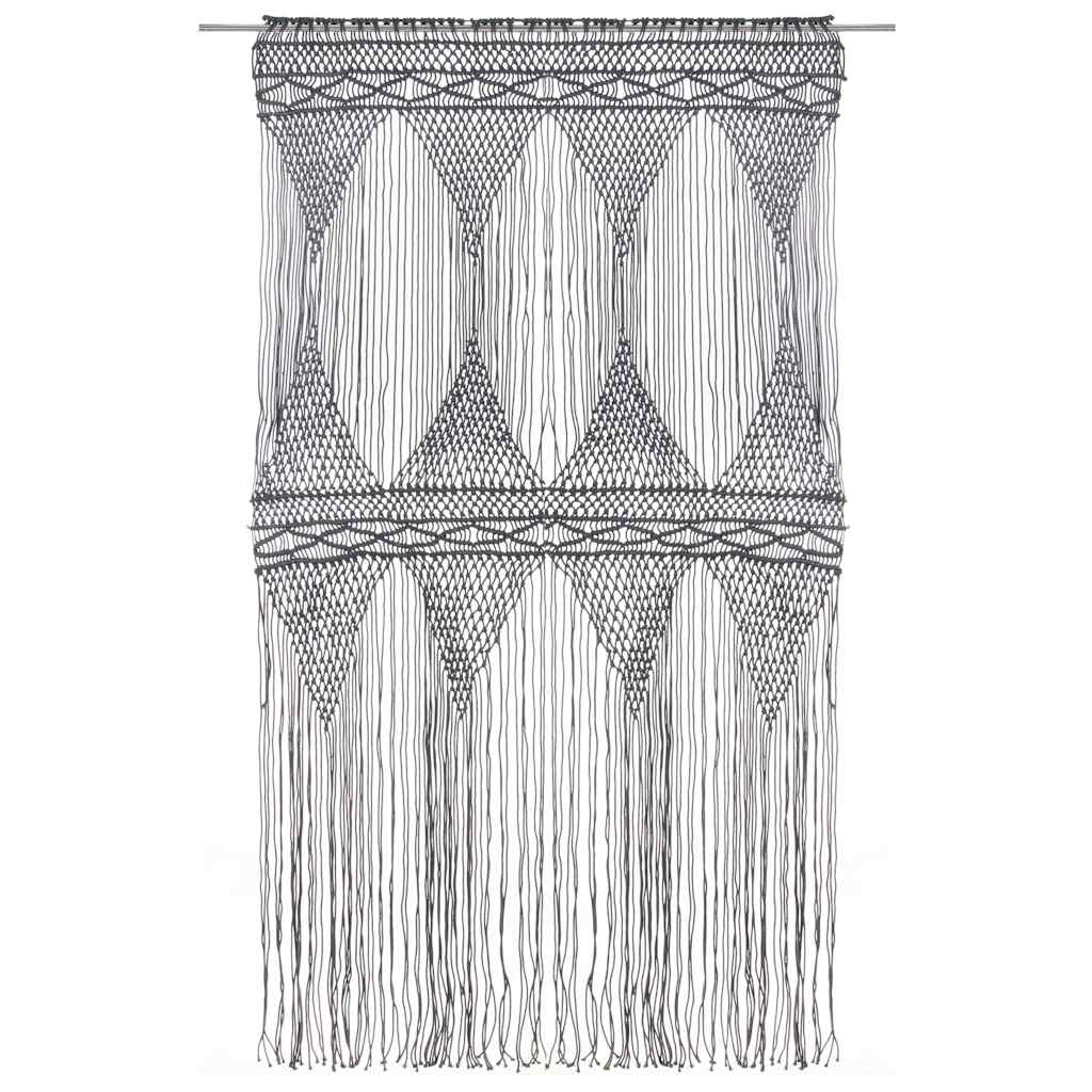 Tenda Macramè Antracite 140x240 cm in Cotone