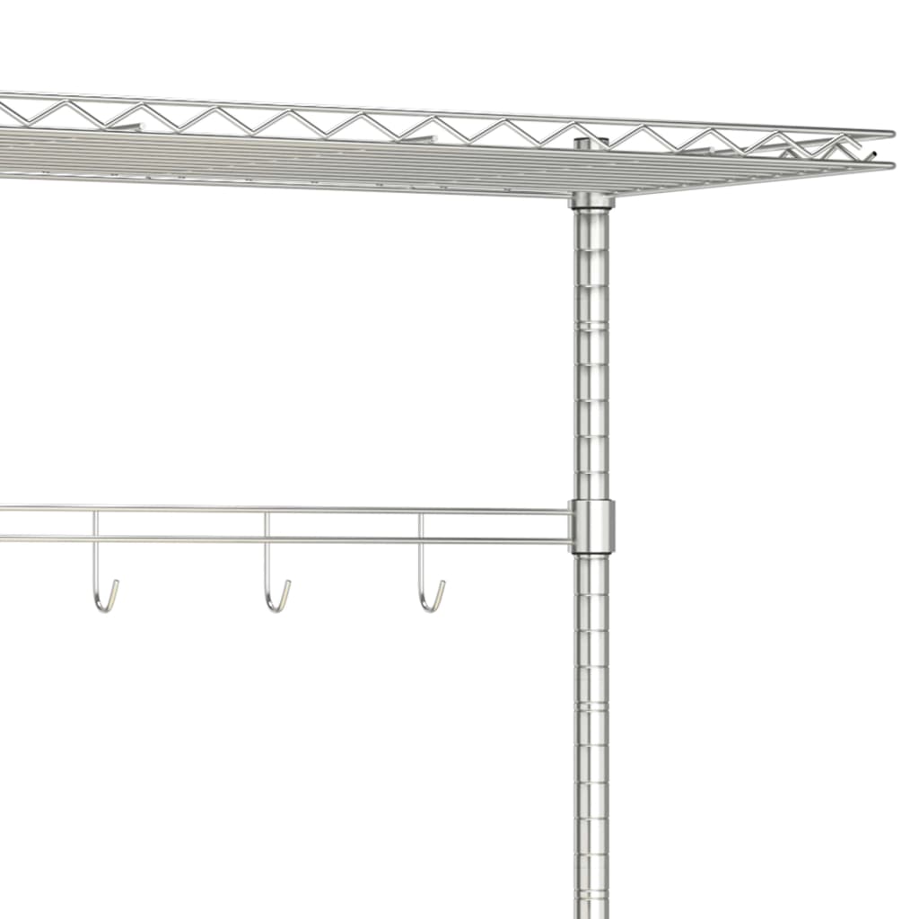 Scaffale Forno a Microonde 4 Ripiani 90x35x150cm Ferro Cromato