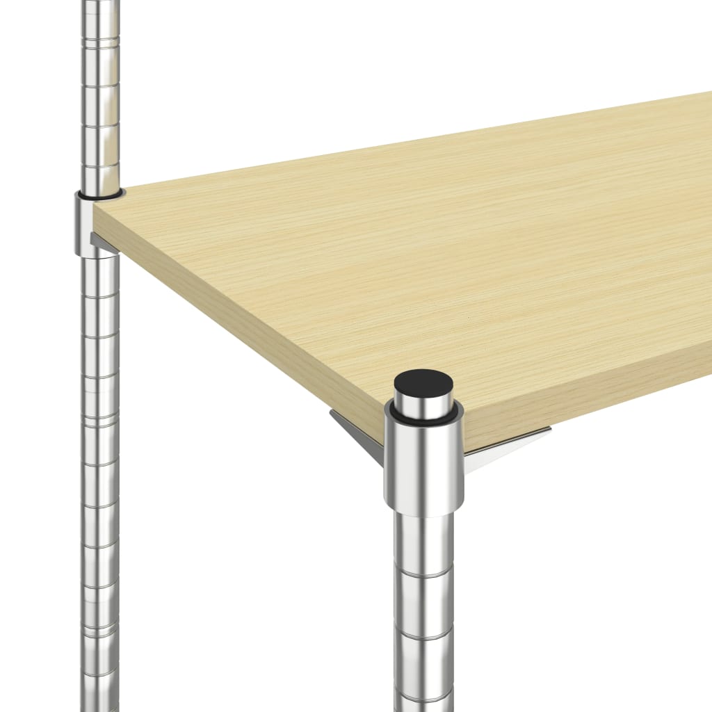Scaffale Forno a Microonde 4 Ripiani 90x35x150cm Ferro Cromato
