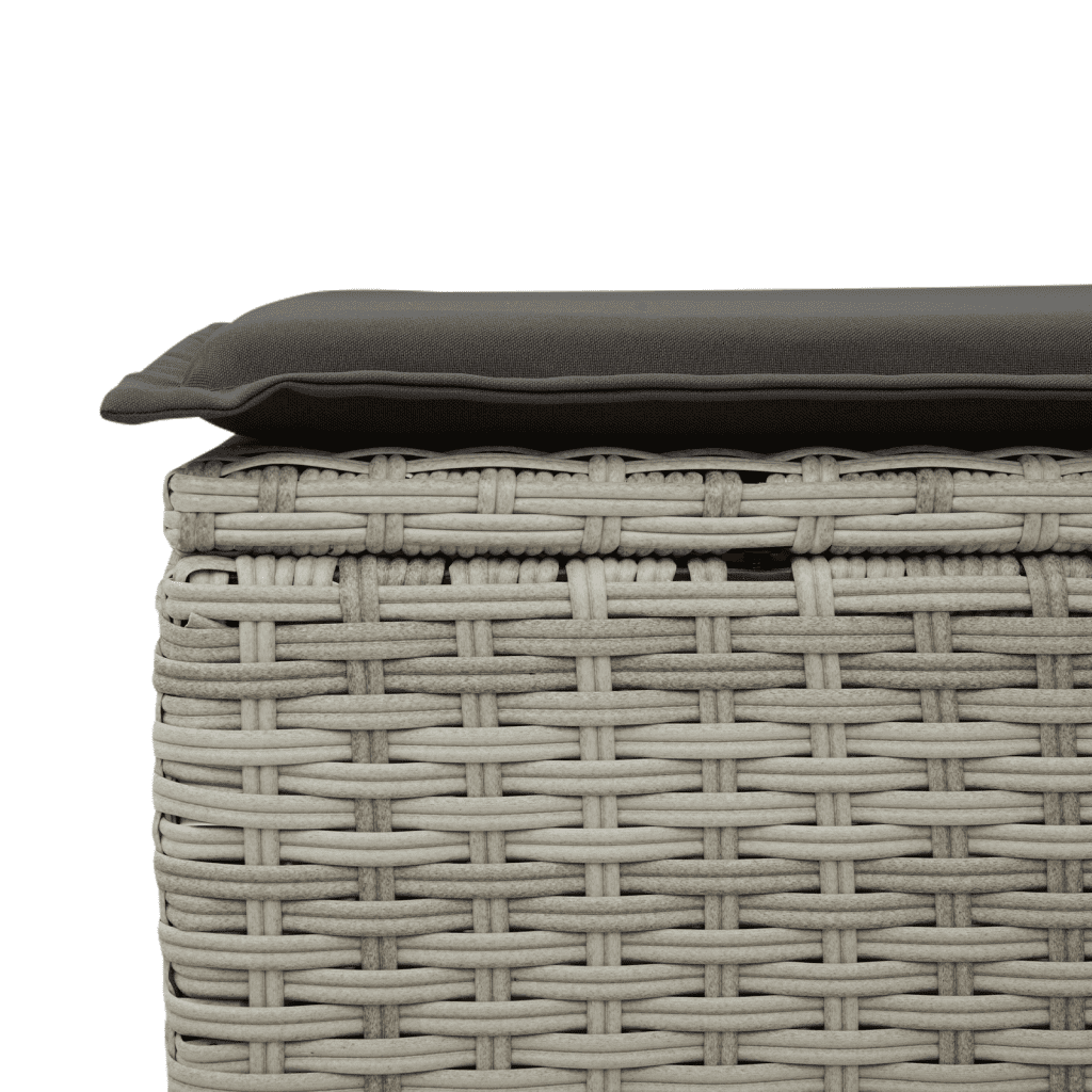 Set Divani da Giardino 7pz con Cuscini Grigio Chiaro Polyrattan