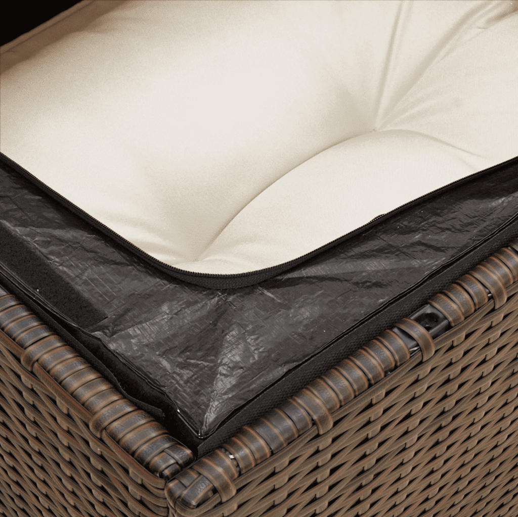 Set Divani da Giardino 7 pz con Cuscini Marrone in Polyrattan