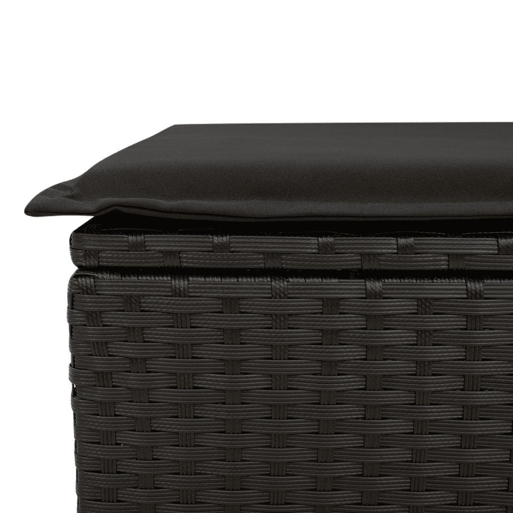 Set Divano da Giardino 6 pz con Cuscini Nero in Polyrattan