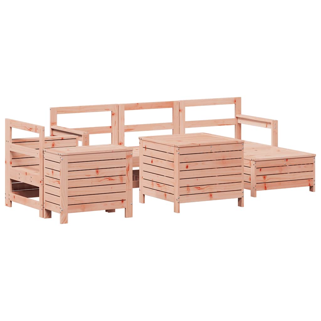 Set Divani da Giardino 7 pz in Legno Massello Abete Douglas