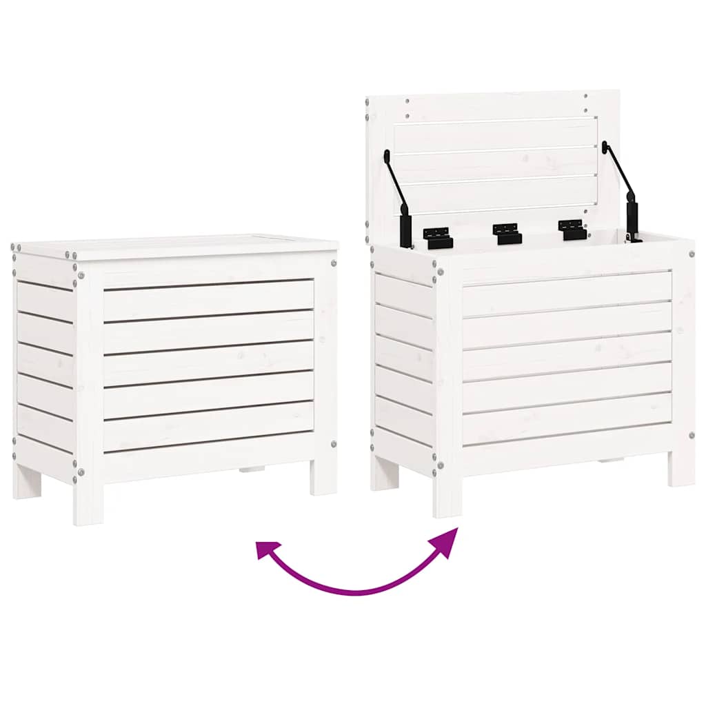 Set Divani da Giardino 7 pz Bianco in Legno Massello di Pino