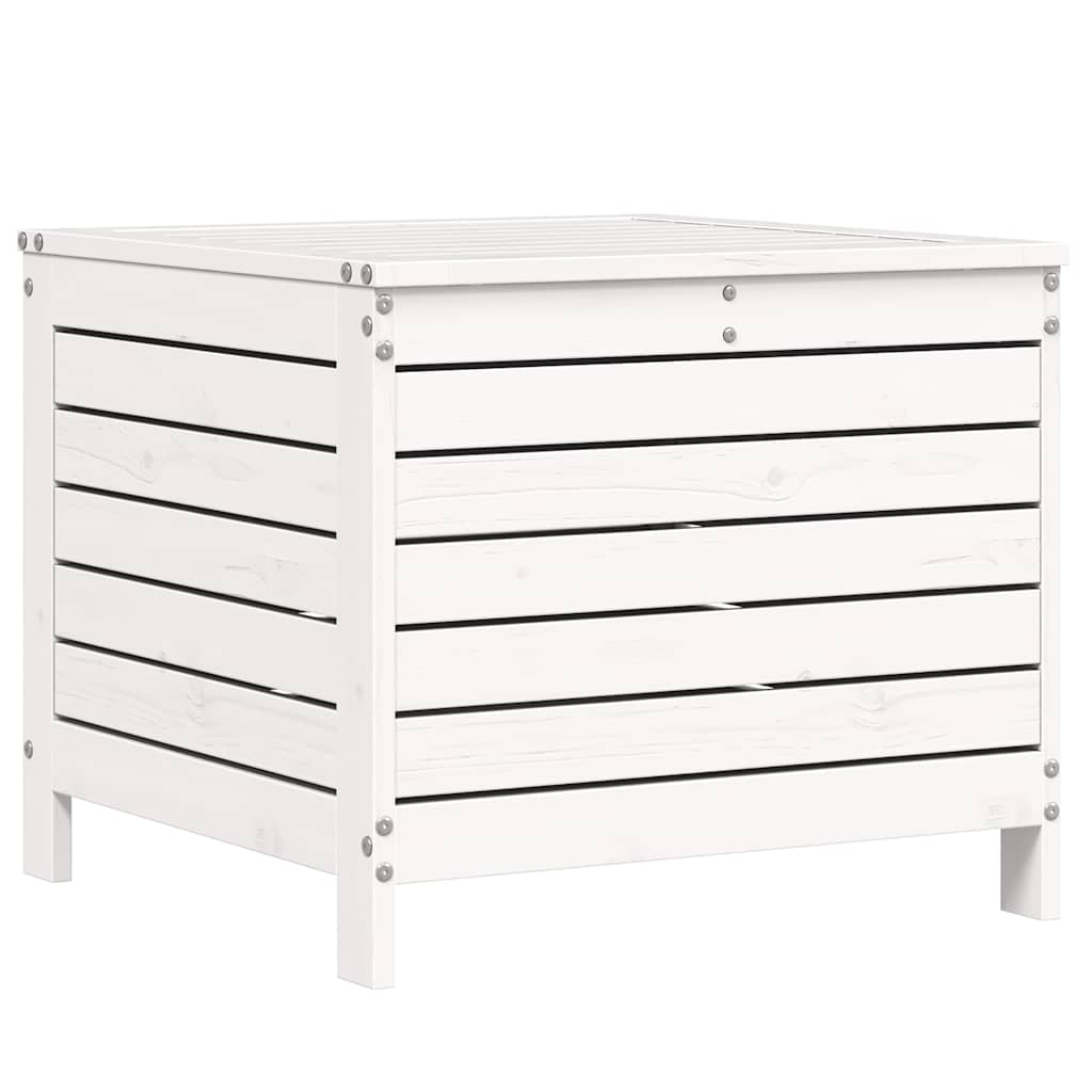 Set Divani da Giardino 7 pz Bianco in Legno Massello di Pino