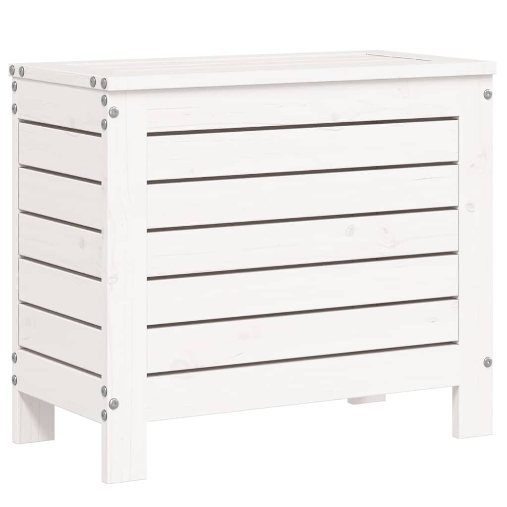 Set Divani da Giardino 7 pz Bianco in Legno Massello di Pino
