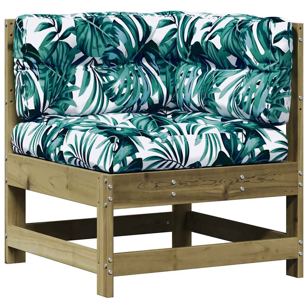 Set Divani da Giardino 5pz con Cuscini Legno Impregnato di Pino