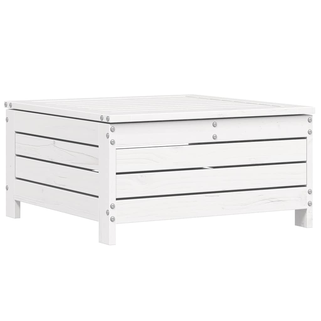 Set Divani da Giardino 6 pz Bianco in Legno Massello di Pino