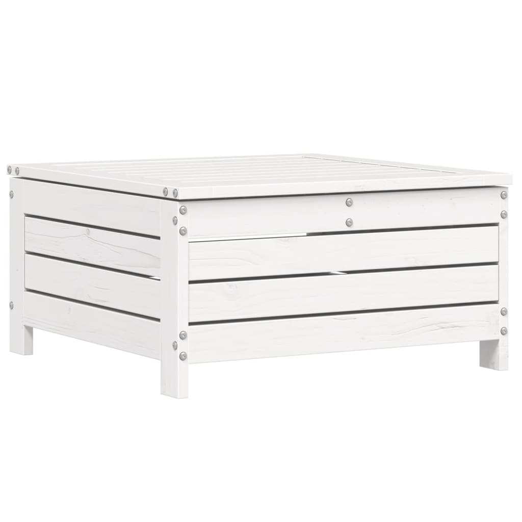 Set Divani da Giardino 6 pz Bianco in Legno Massello di Pino