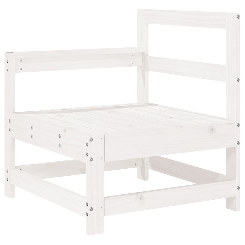 Set Divani da Giardino 6 pz Bianco in Legno Massello di Pino