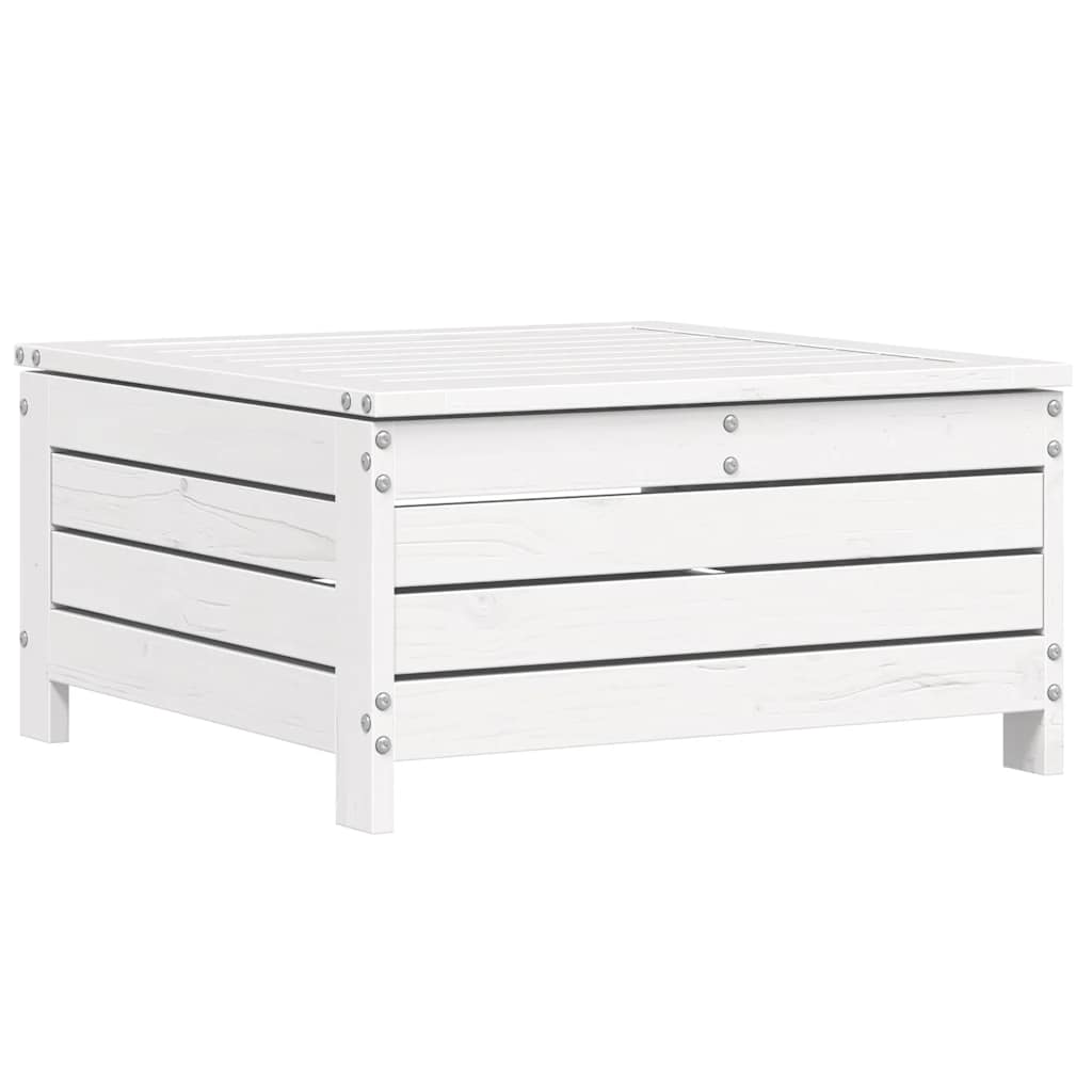 Set Divani da Giardino 6 pz Bianco in Legno Massello di Pino