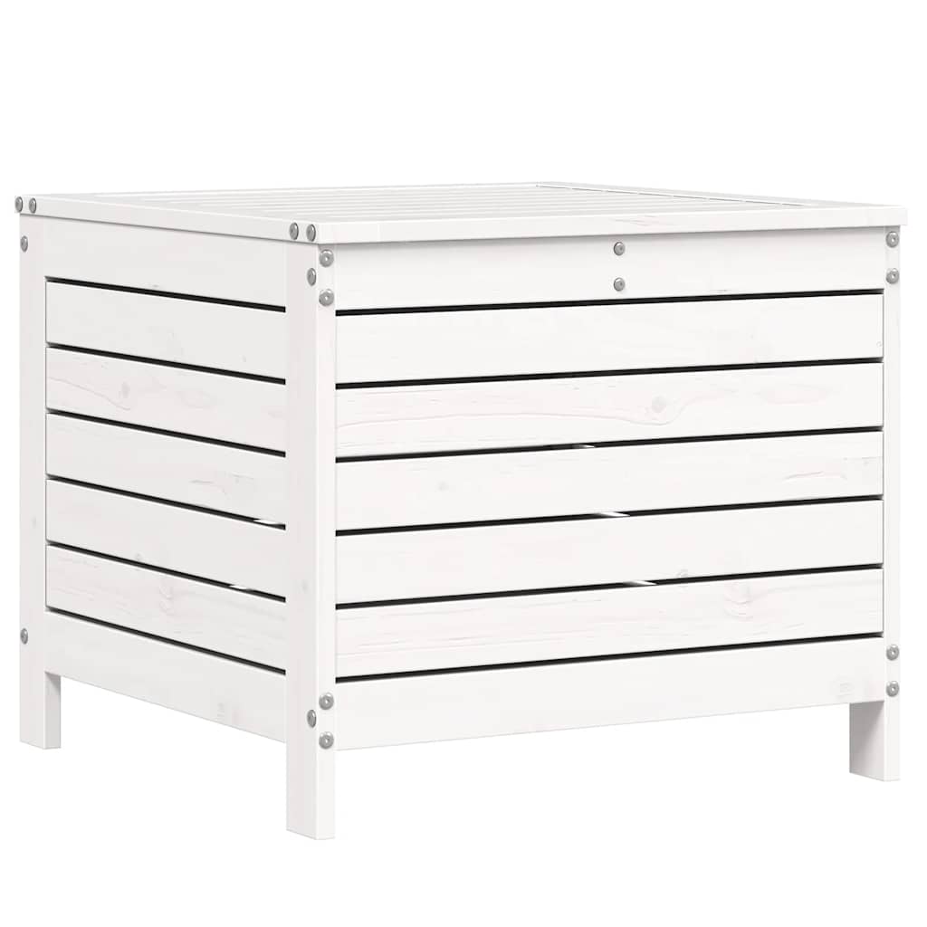Set Divani da Giardino 7 pz Bianco in Legno Massello di Pino