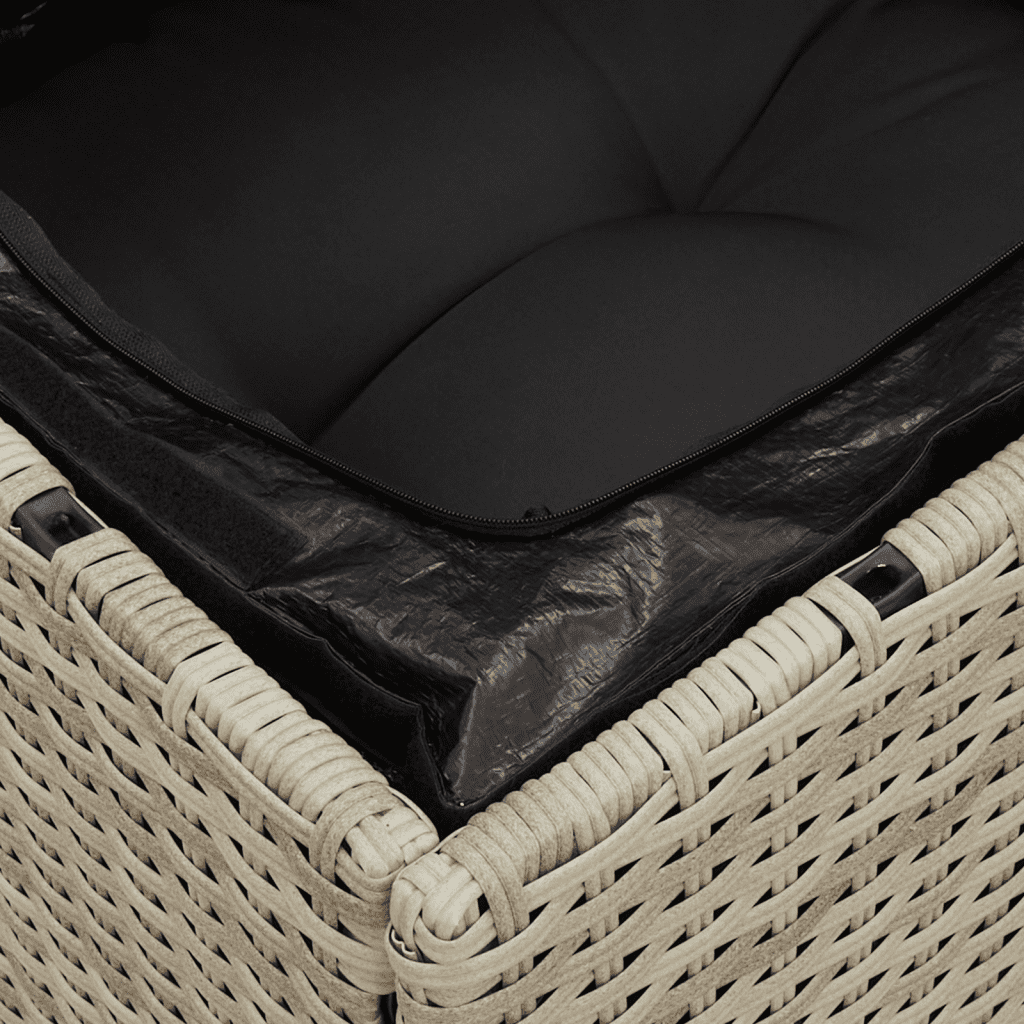 Set Divano da Giardino 5pz con Cuscini Grigio Chiaro Polyrattan