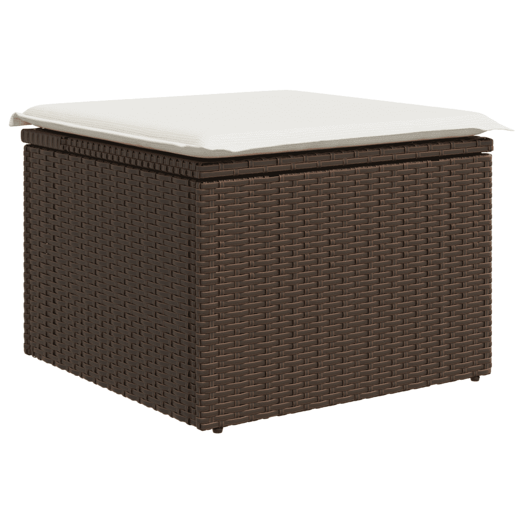 Set Divani da Giardino 6 pz con Cuscini Marrone in Polyrattan