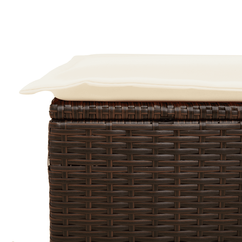 Divano da esterno 6 pz in polyrattan marrone con cuscini