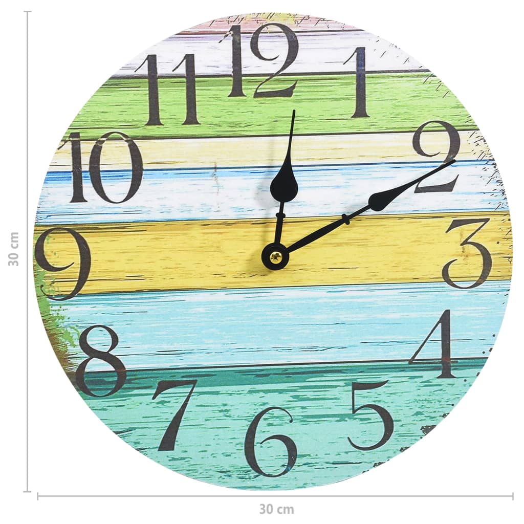 Orologio da Parete Multicolore 30 cm in MDF