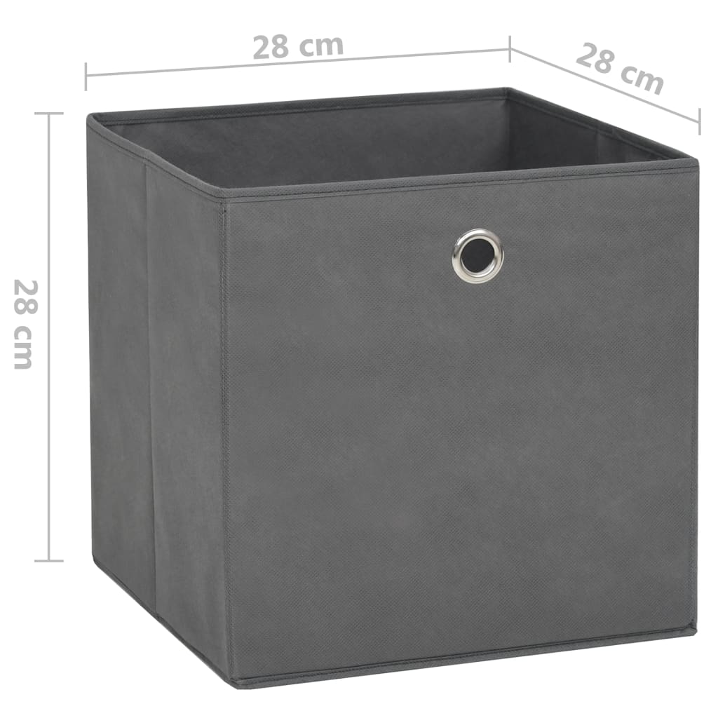 Contenitori 10 pz in Tessuto non Tessuto 28x28x28 cm Grigio