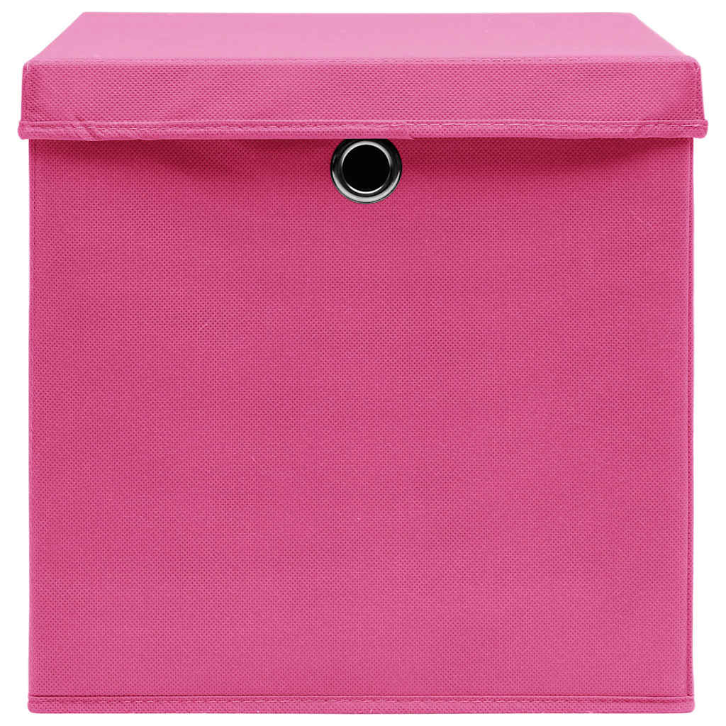 Contenitori con Coperchi 10 pz 28x28x28 cm Rosa