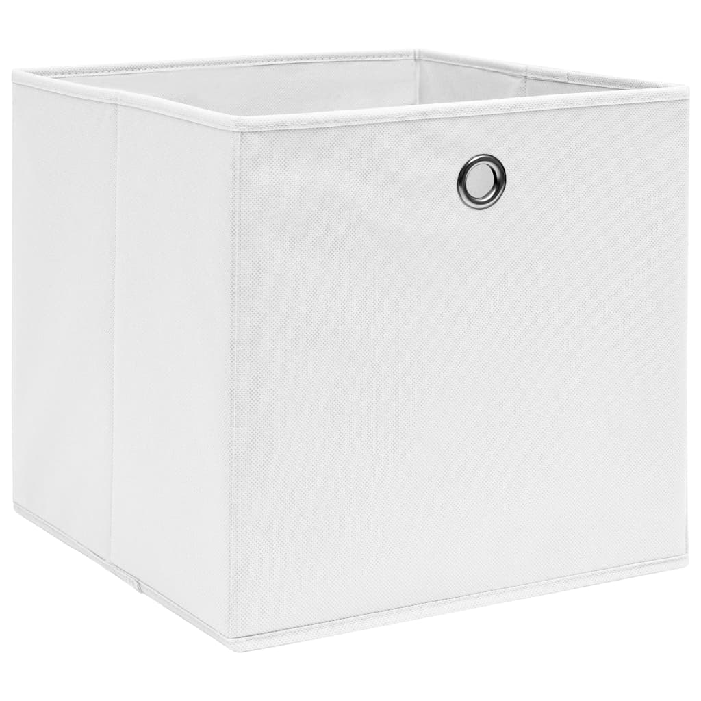 Contenitori 10 pz in Tessuto non Tessuto 28x28x28 cm Bianco