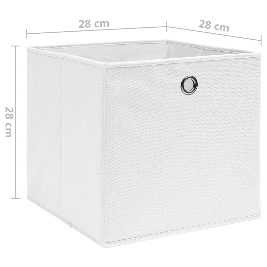 Contenitori 10 pz in Tessuto non Tessuto 28x28x28 cm Bianco