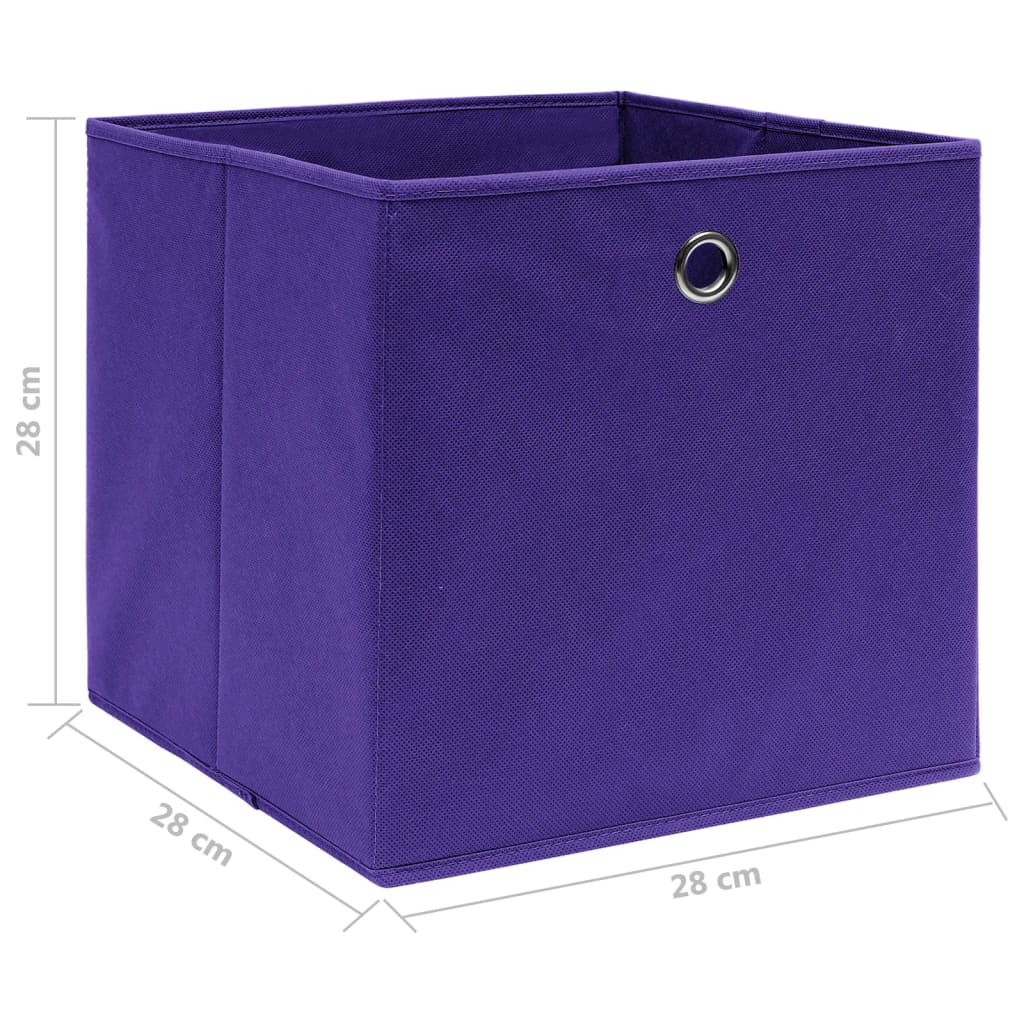 Contenitori 10 pz in Tessuto non Tessuto 28x28x28 cm Viola