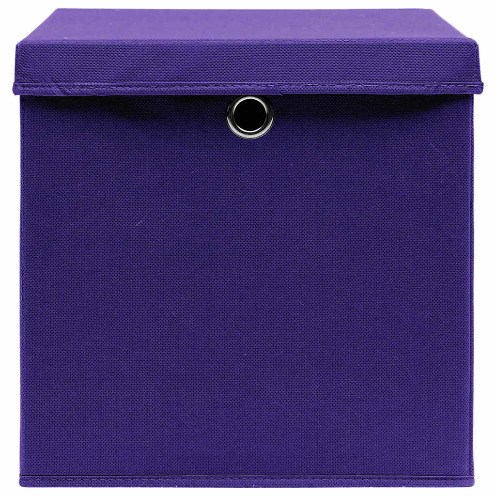 Contenitori con Coperchi 10 pz 28x28x28 cm Viola