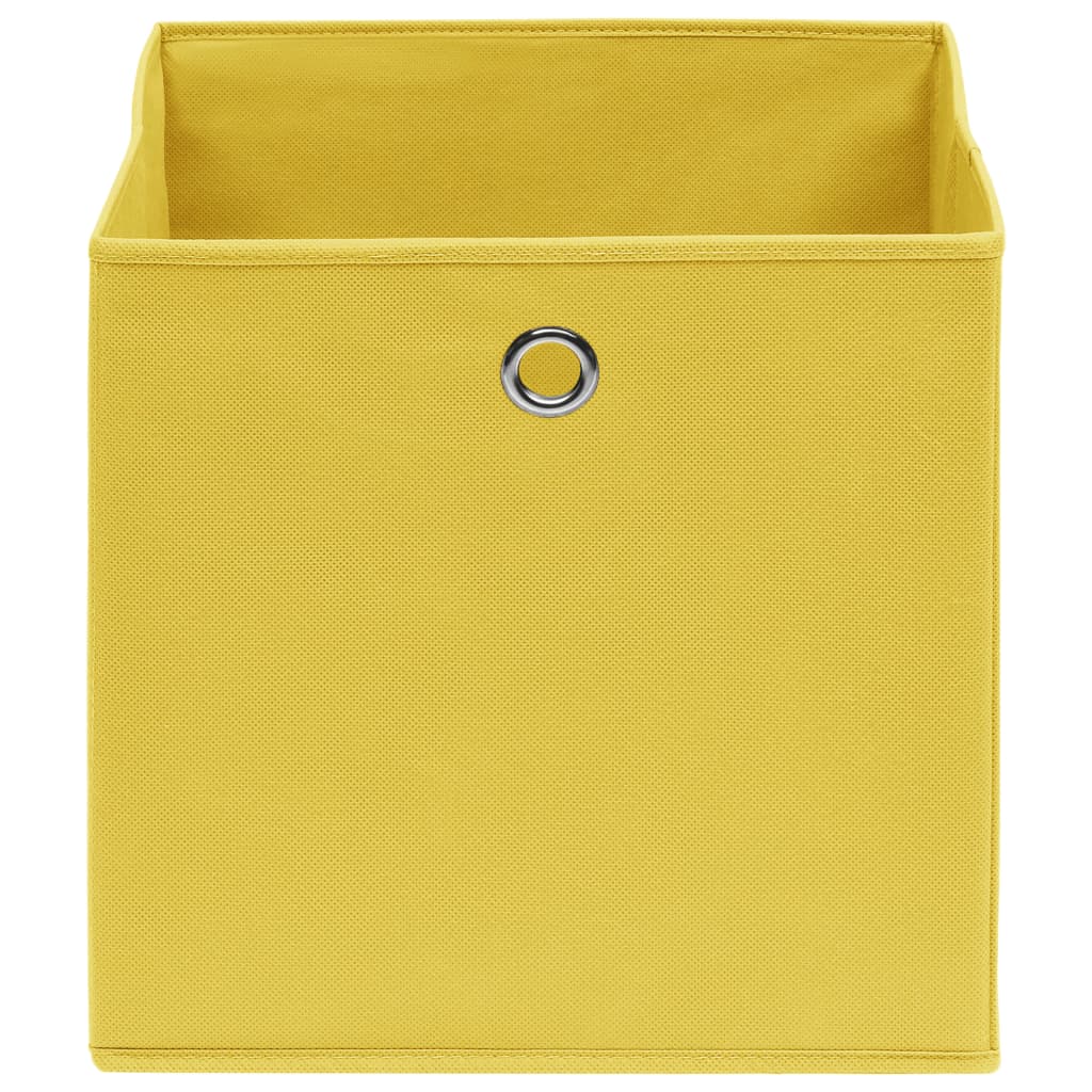 Contenitori 4 pz in Tessuto non Tessuto 28x28x28 cm Giallo