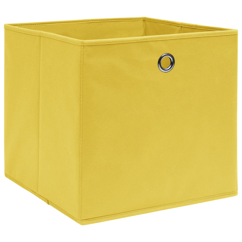 Contenitori 10 pz in Tessuto non Tessuto 28x28x28 cm Giallo