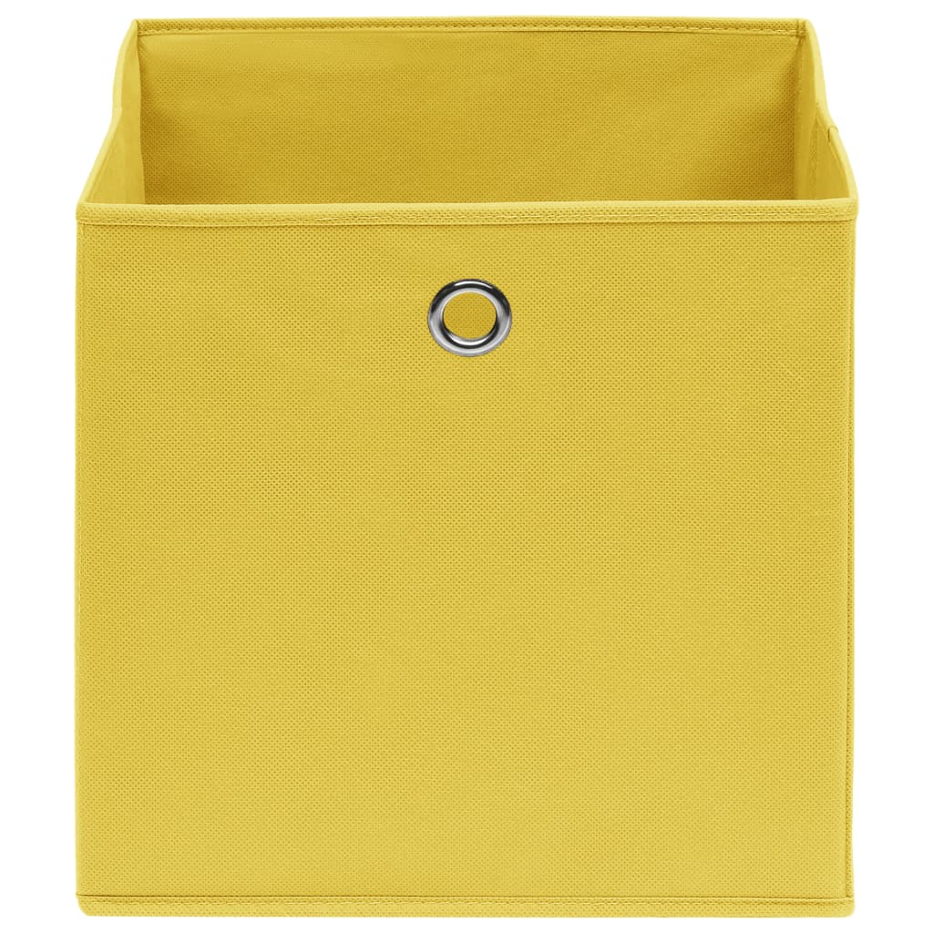 Contenitori 10 pz in Tessuto non Tessuto 28x28x28 cm Giallo