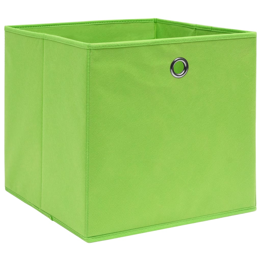 Contenitori 10 pz in Tessuto non Tessuto 28x28x28 cm Verde
