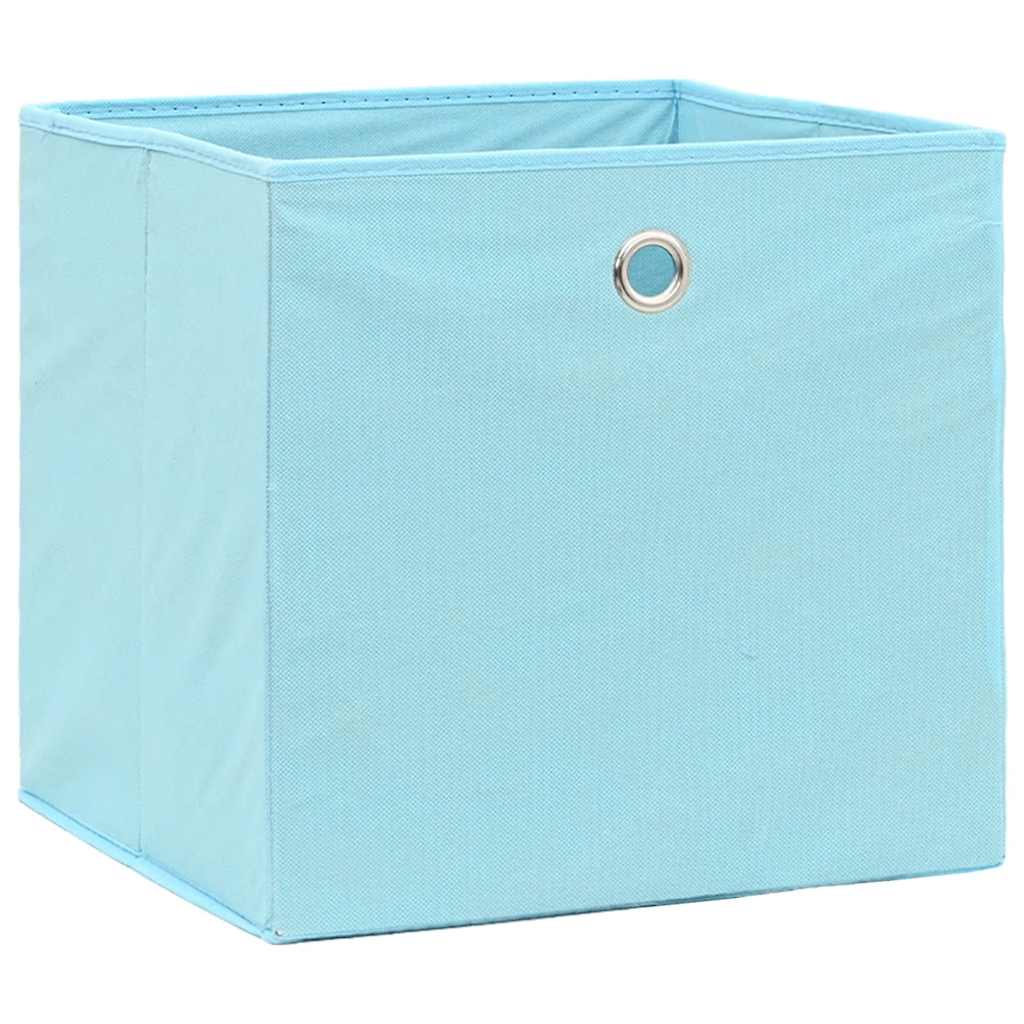 Contenitori 4 pz in Tessuto non Tessuto 28x28x28 cm Azzurro