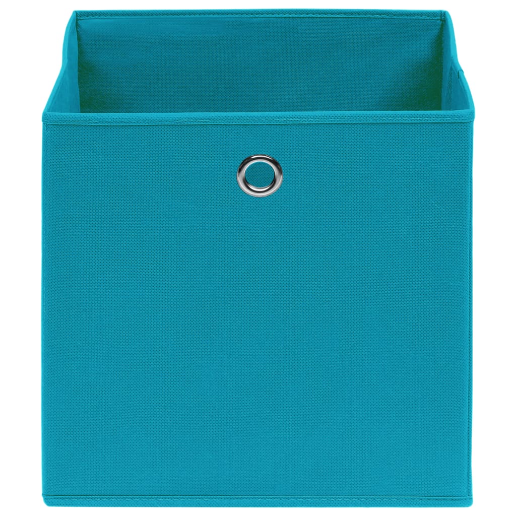 Contenitori 10 pz in Tessuto non Tessuto 28x28x28 cm Azzurro