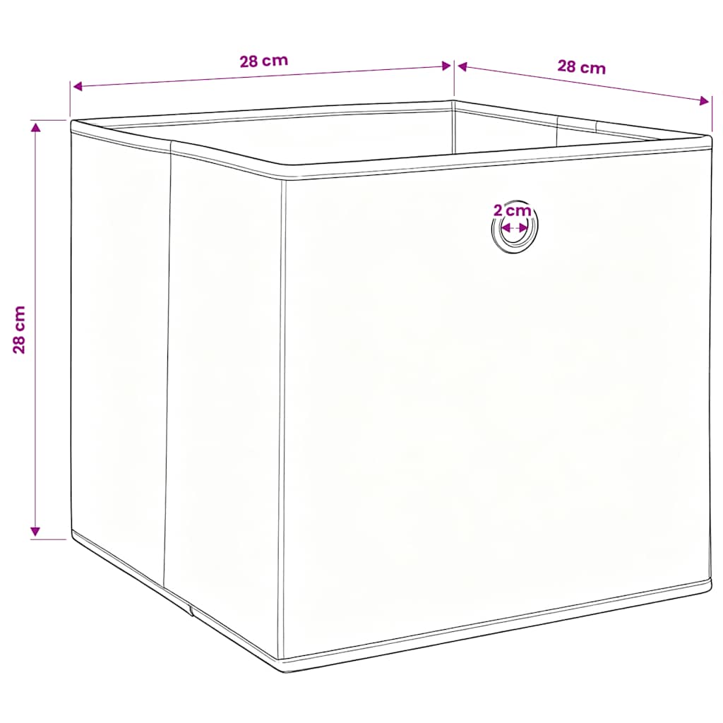 Contenitori 10 pz in Tessuto non Tessuto 28x28x28 cm Azzurro