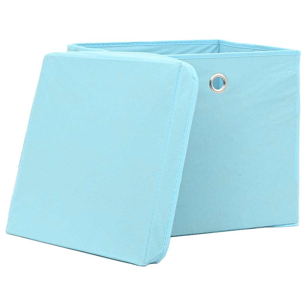 Contenitori con Coperchi 10 pz 28x28x28 cm Azzurro