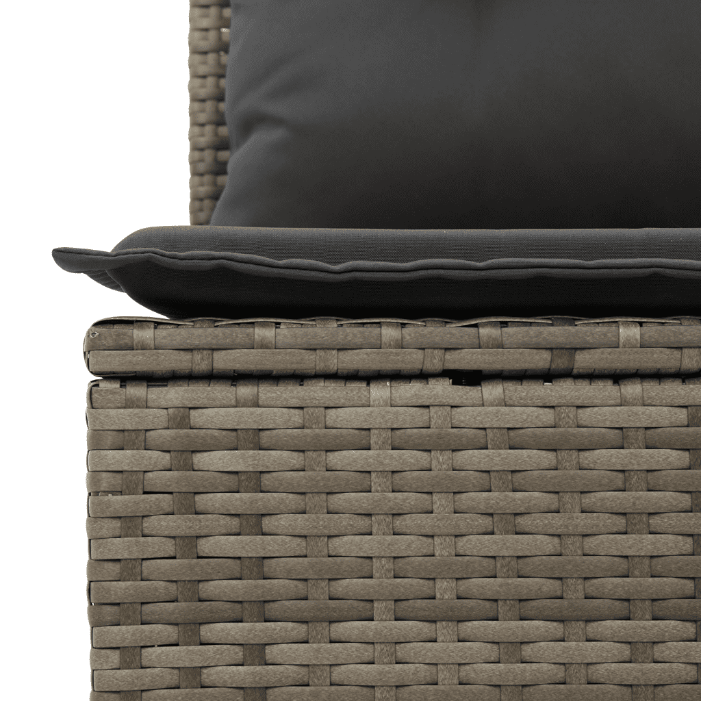 Set Divani da Giardino 5 pz con Cuscini Grigio in Polyrattan