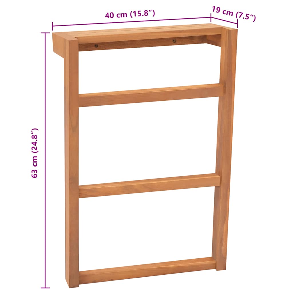 Portasciugamani 2 pz Legno Massello di Teak