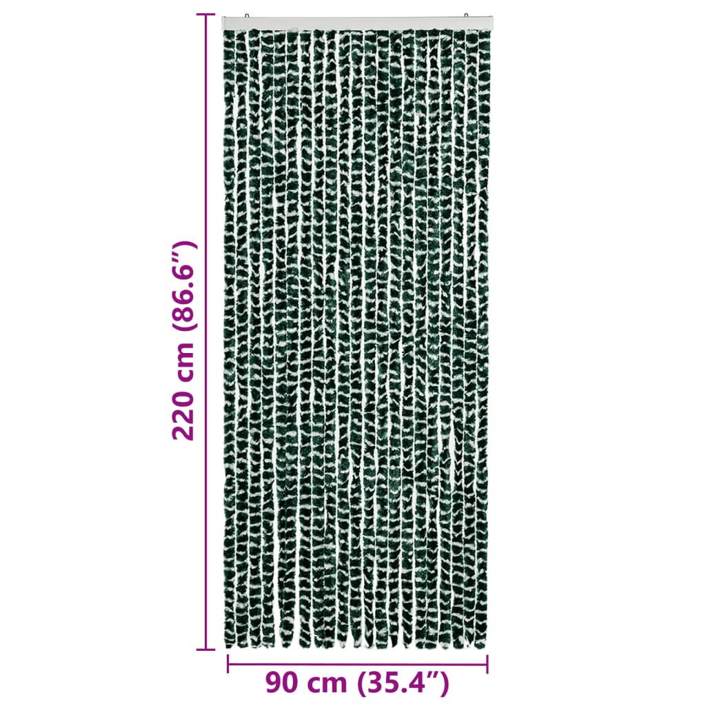 Zanzariera Verde e Bianco 90x220 cm Ciniglia