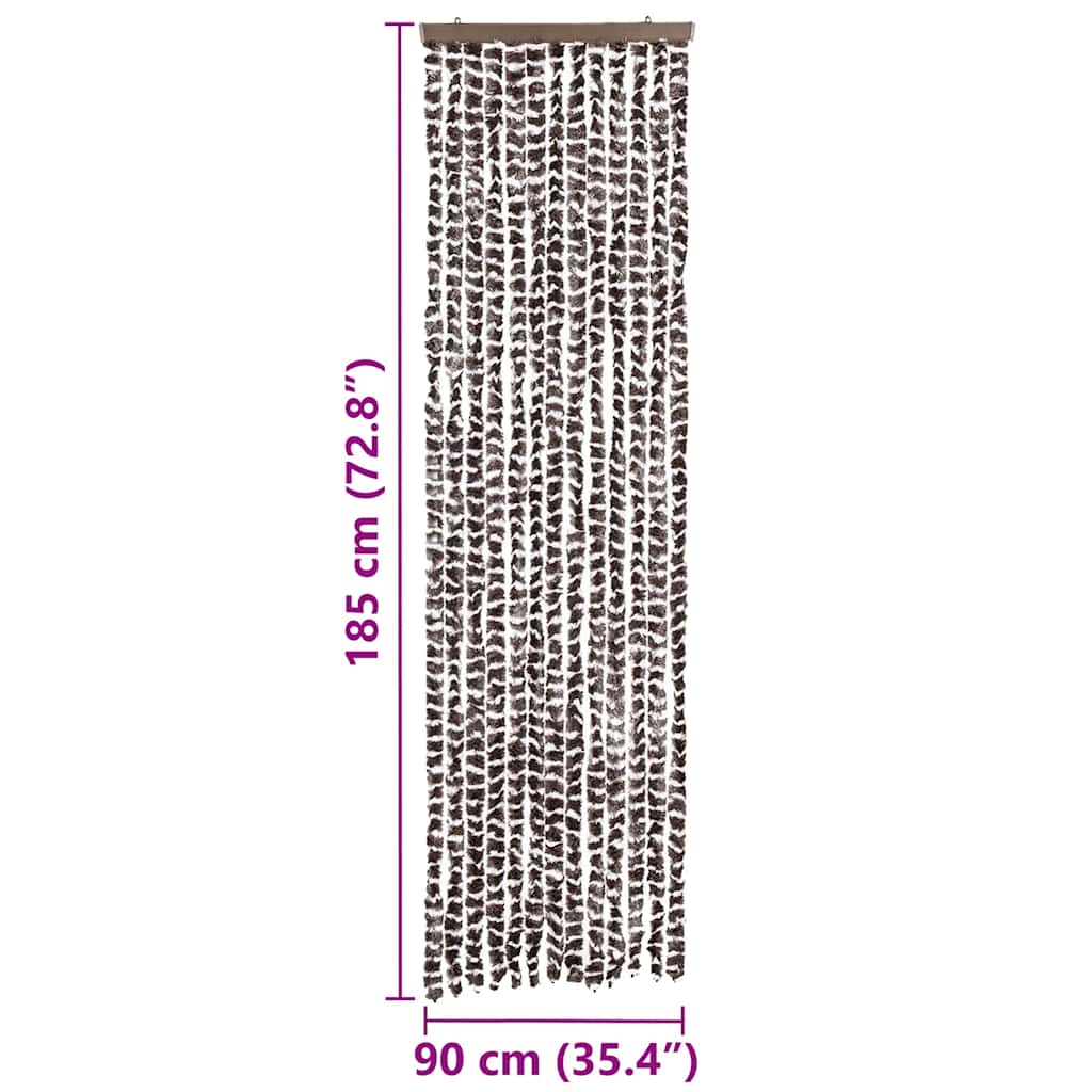Zanzariera Marrone e Bianco 56x185 cm Ciniglia