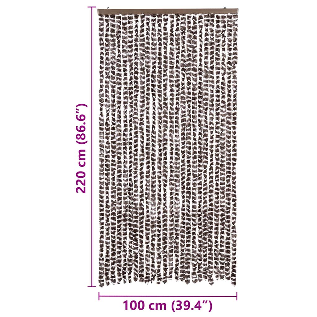 Zanzariera Marrone e Bianco 100x220 cm Ciniglia