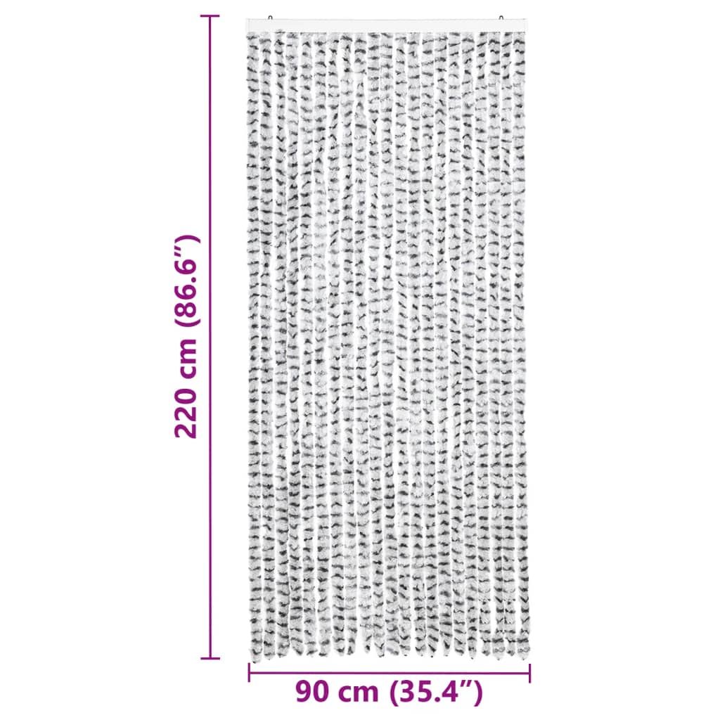 Zanzariera Grigio Chiaro e Grigio Scuro 90x220 cm Ciniglia