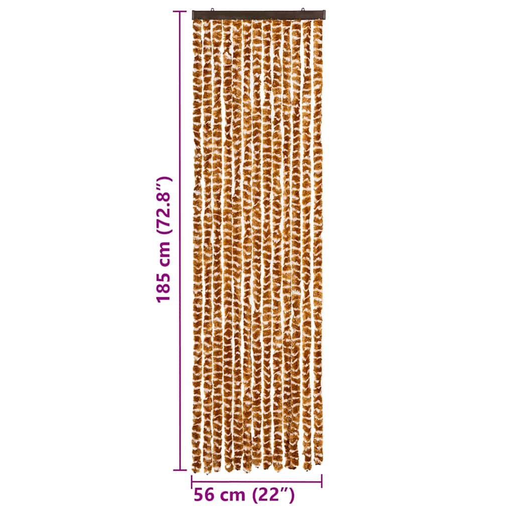 Zanzariera Ocra e Bianco 56x185 cm Ciniglia