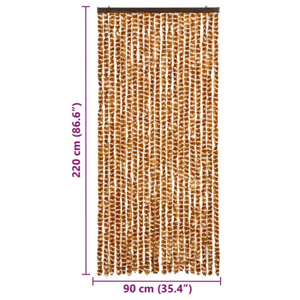 Zanzariera Ocra e Bianco 90x220 cm Ciniglia