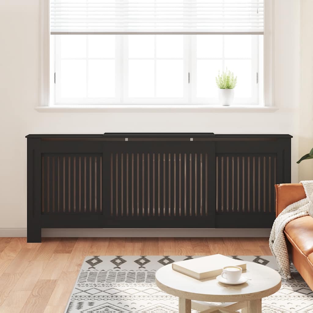 Copertura per Radiatore Nera in Legno Multistrato 205 cm