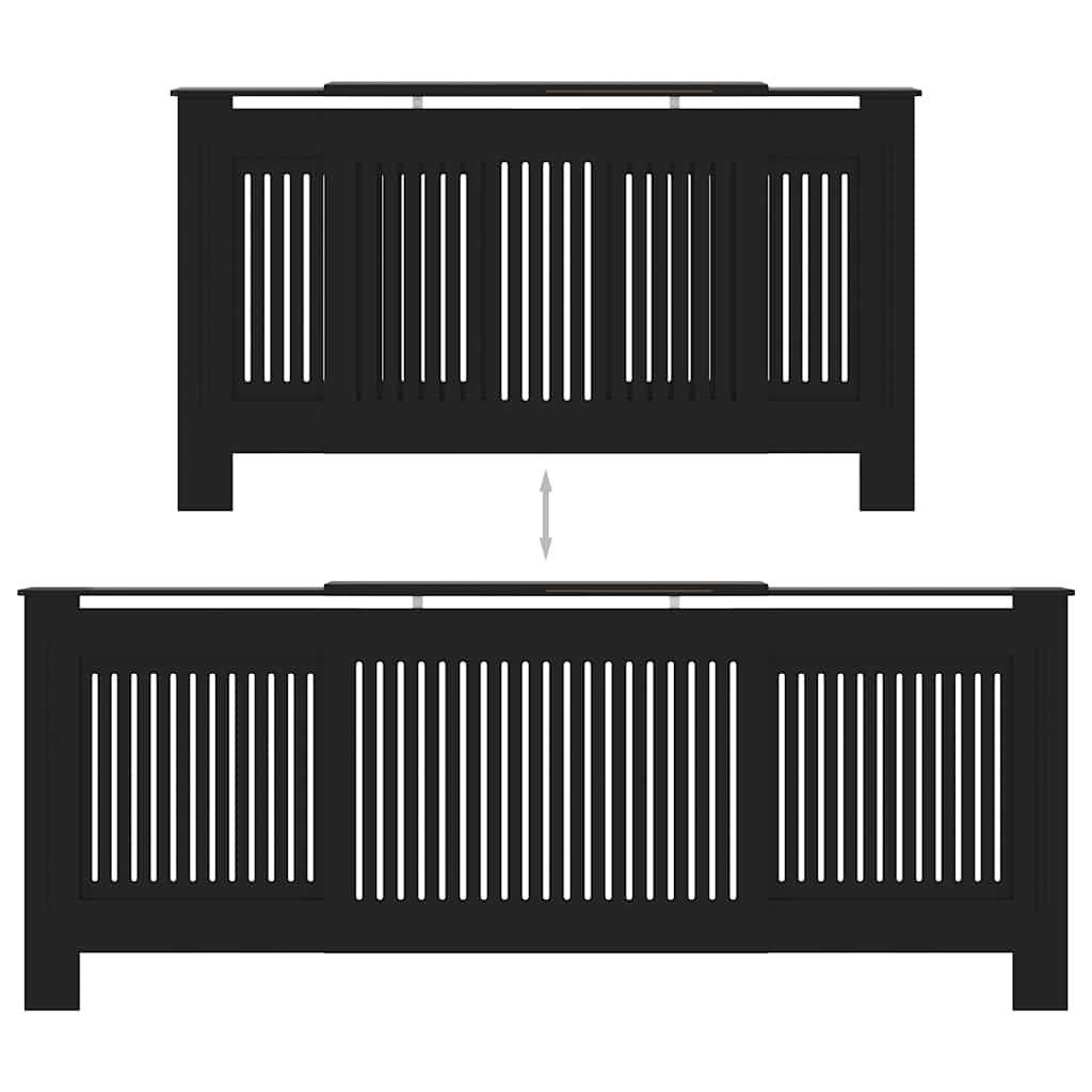 Copertura per Radiatore Nera in Legno Multistrato 205 cm