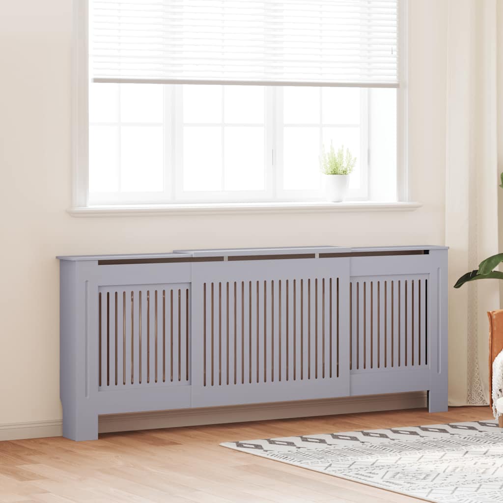 Copertura per Radiatore Grigia in Legno Multistrato 205 cm