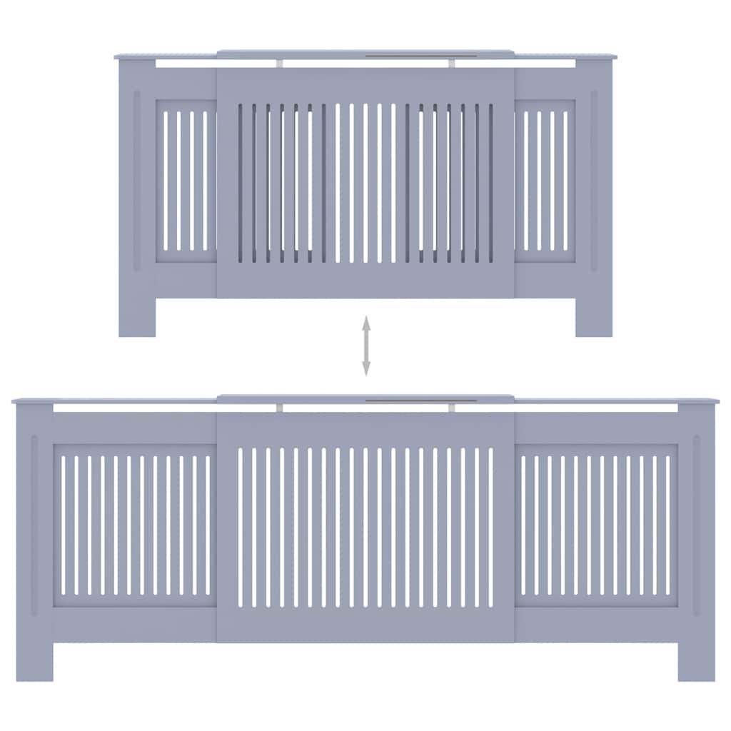 Copertura per Radiatore Grigia in Legno Multistrato 205 cm
