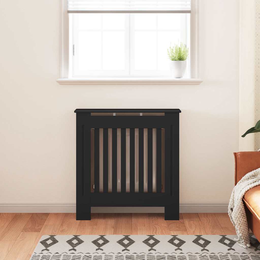 Copertura per Radiatore Nera in Legno Multistrato 78 cm